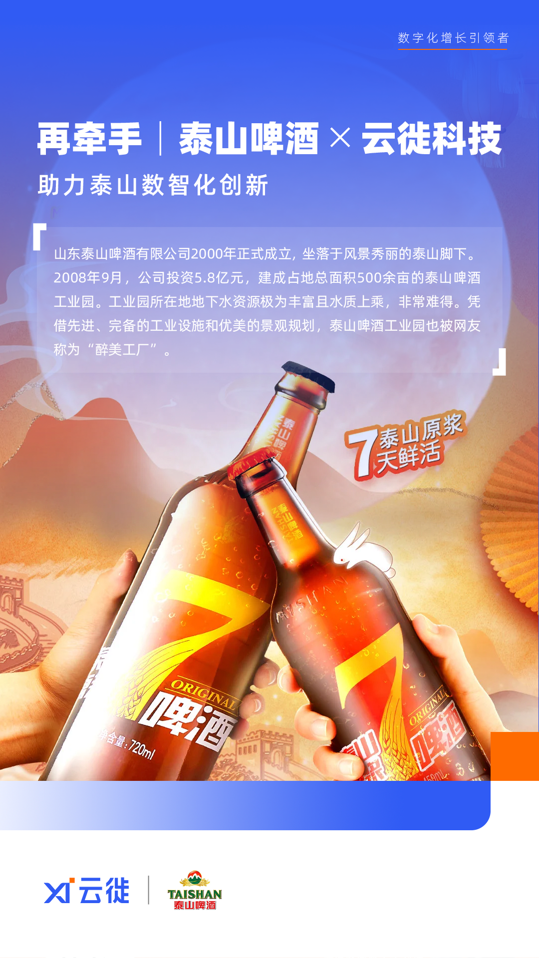 泰山啤酒攜手云徙科技，共繪數(shù)智化增長新藍圖